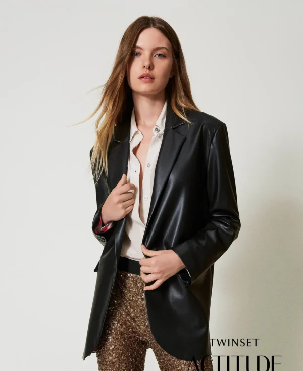 TWINSET Milano Giacca Blazer MYFO Effetto Pelle | Giacche E Piumini | Blazer