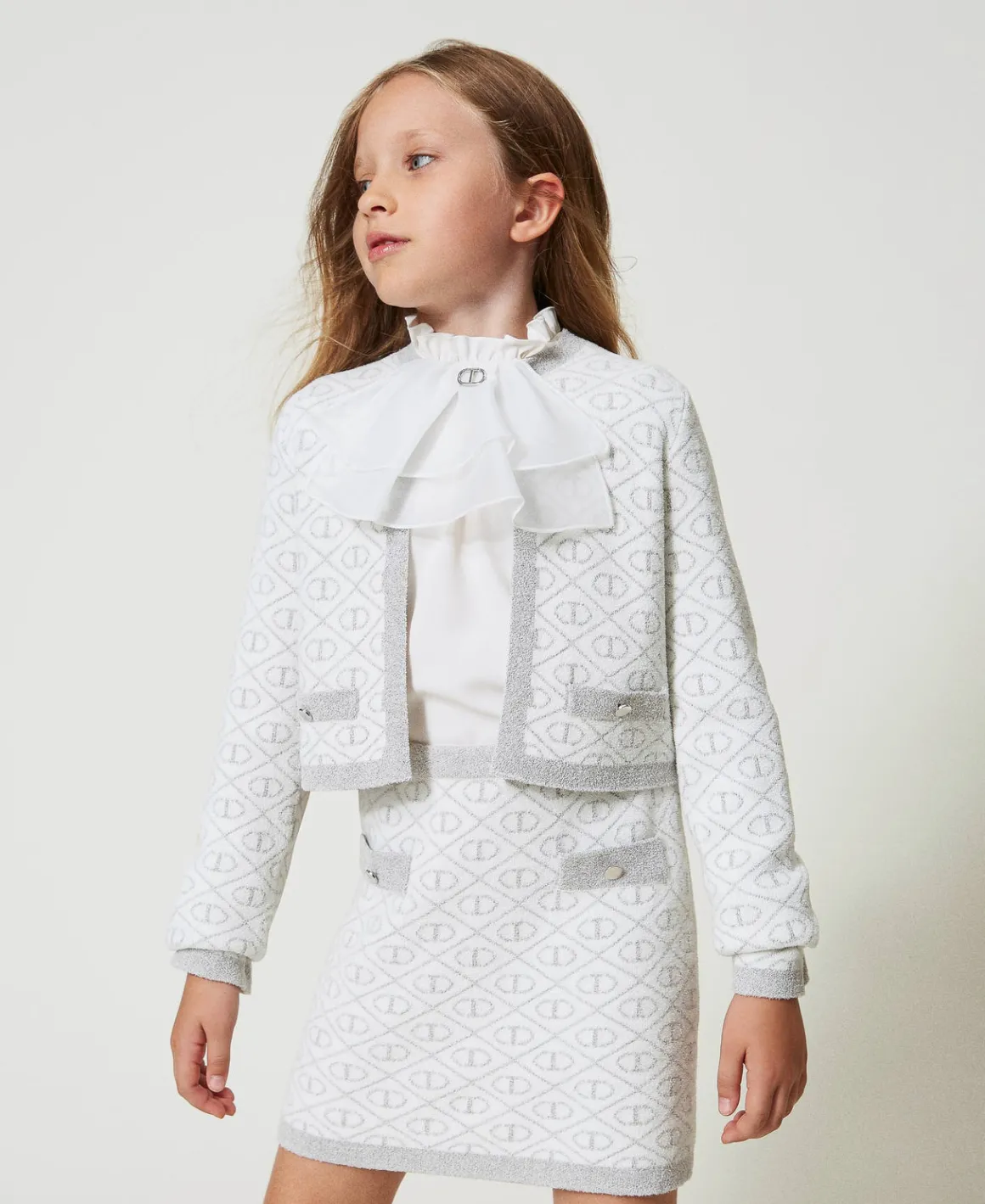 TWINSET Milano Giacca In Maglia Jacquard Con Oval T | Giacche E Capispalla