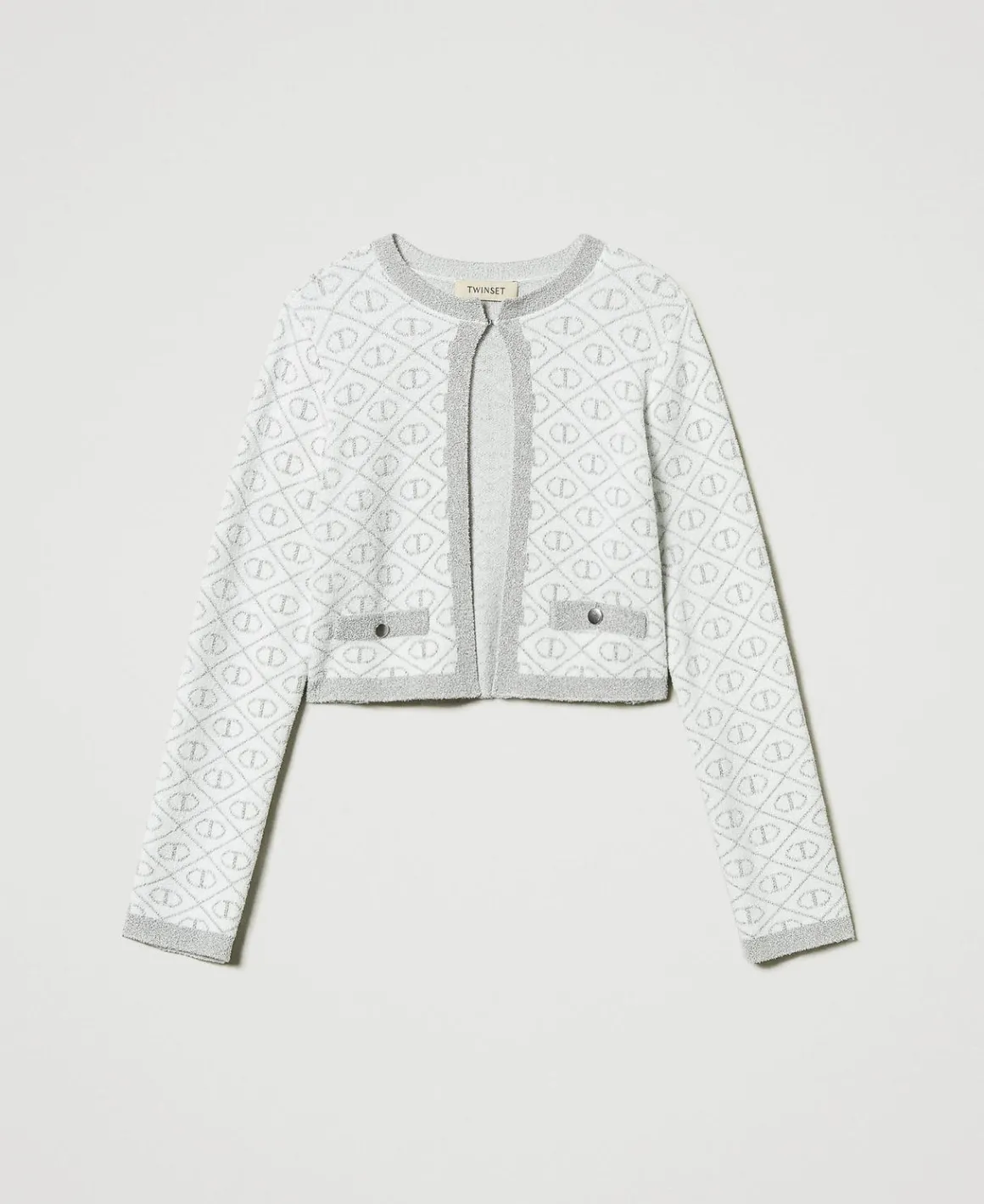 TWINSET Milano Giacca In Maglia Jacquard Con Oval T | Giacche E Capispalla