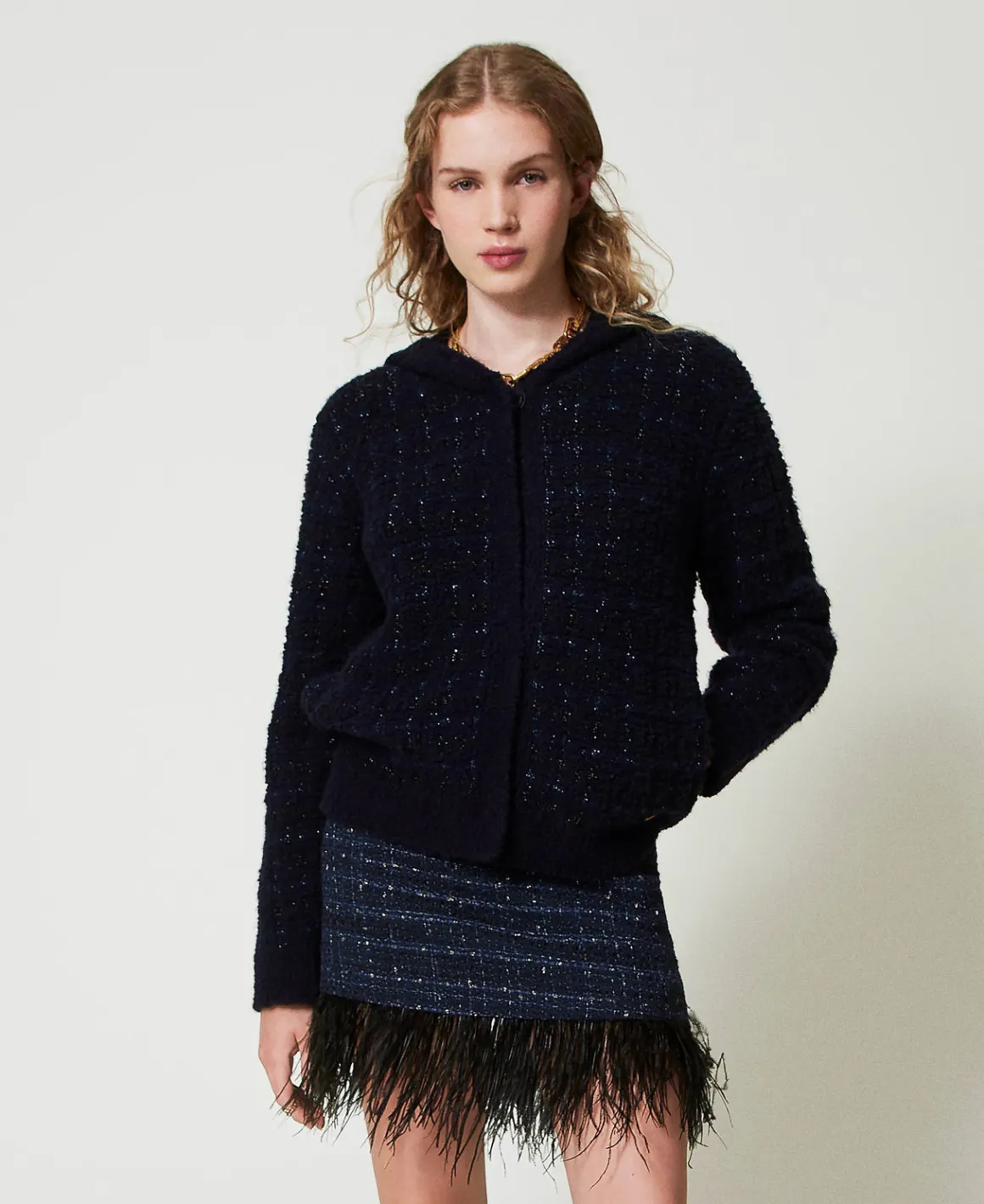 TWINSET Milano Giacca In Maglia Jacquard Check | Giacche E Piumini
