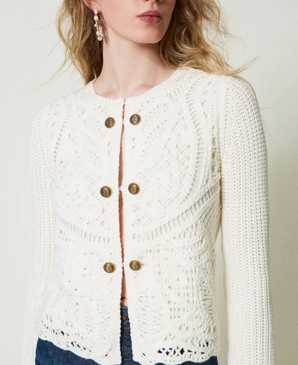 TWINSET Milano Giacca In Maglia Misto Lana Crochet | Giacche E Piumini | Blazer