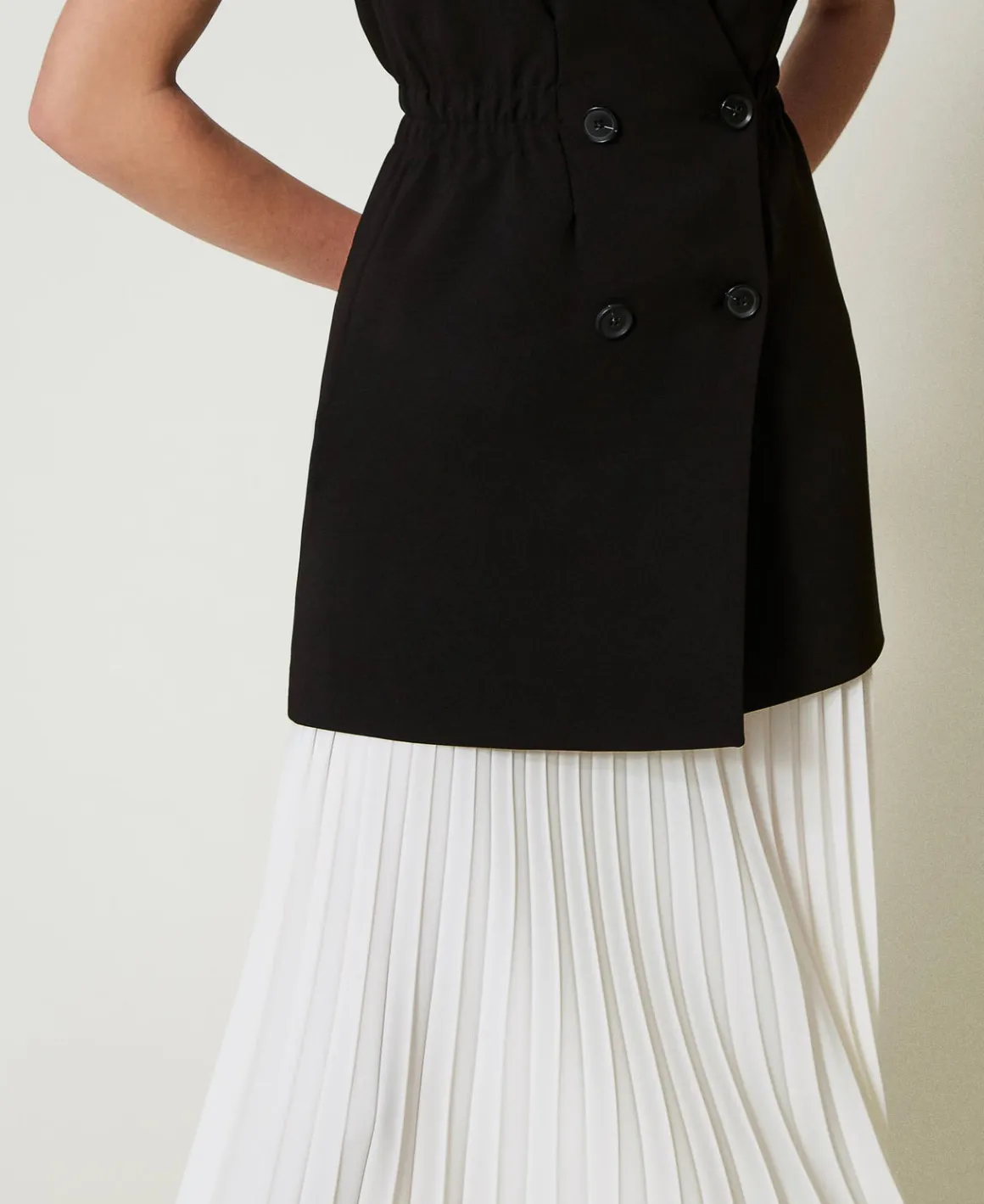 TWINSET Milano Gilet In Crêpe E Gonna Lunga Plissé | Vestiti Lunghi