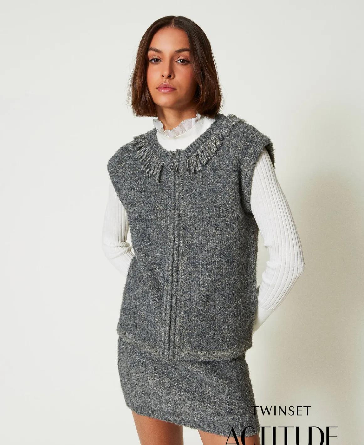 TWINSET Milano Gilet In Maglia Bouclé Riciclata | Giacche E Piumini