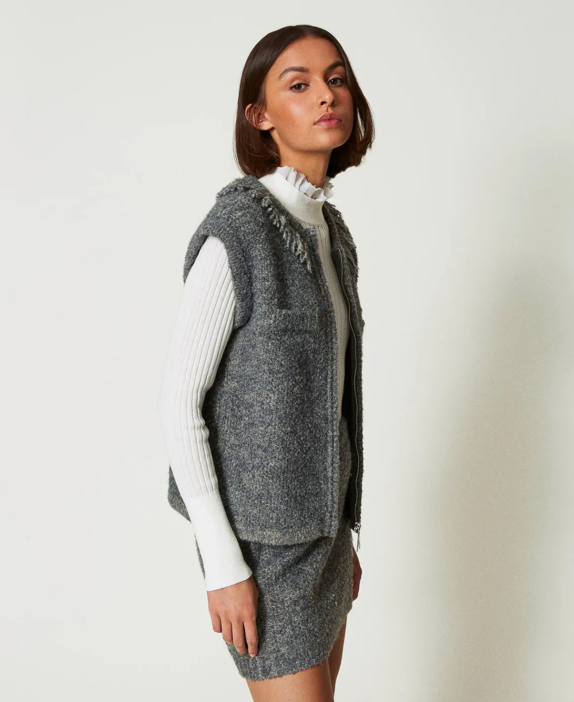TWINSET Milano Gilet In Maglia Bouclé Riciclata | Giacche E Piumini