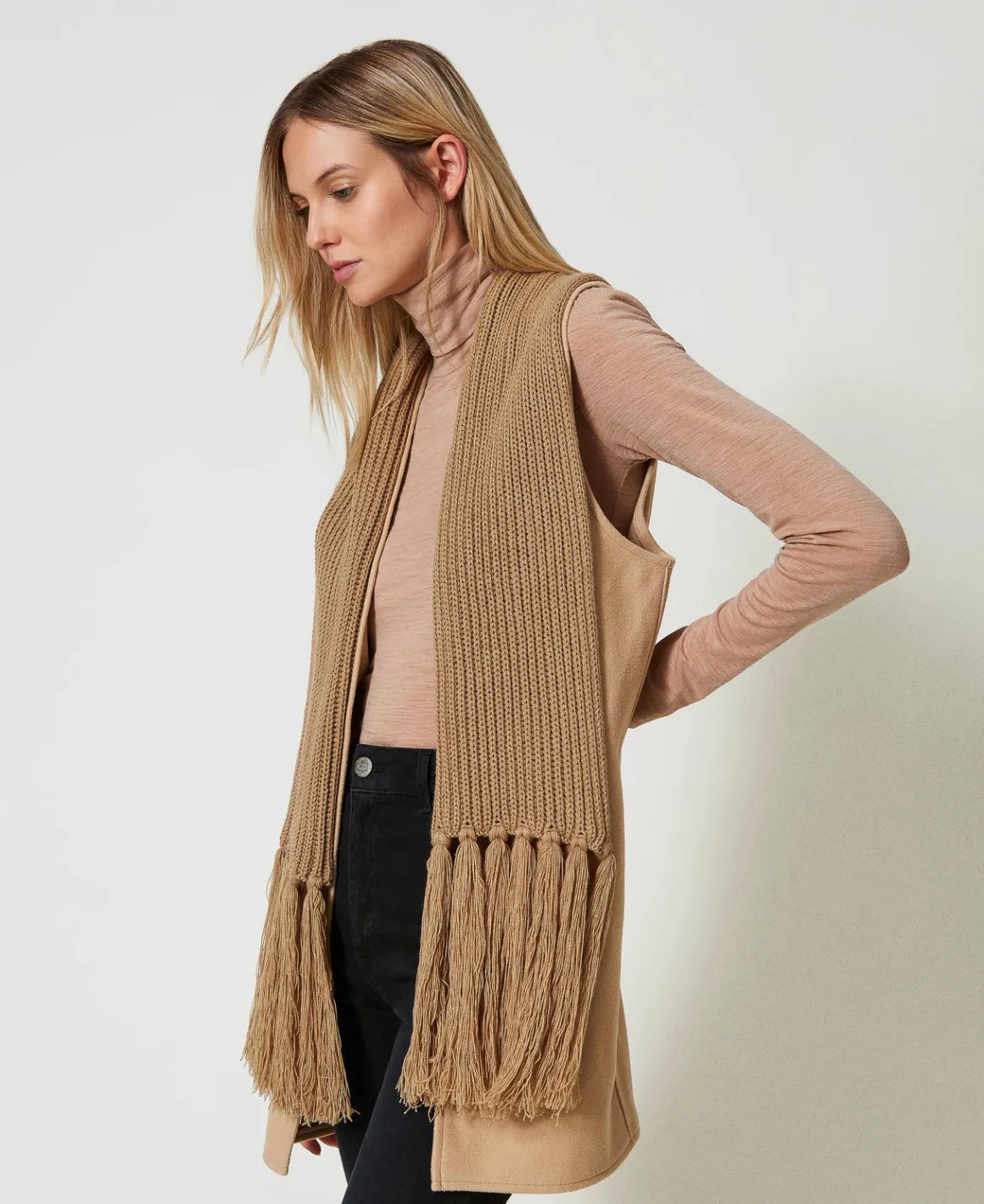 TWINSET Milano Gilet In Panno Con Frange | Giacche E Piumini