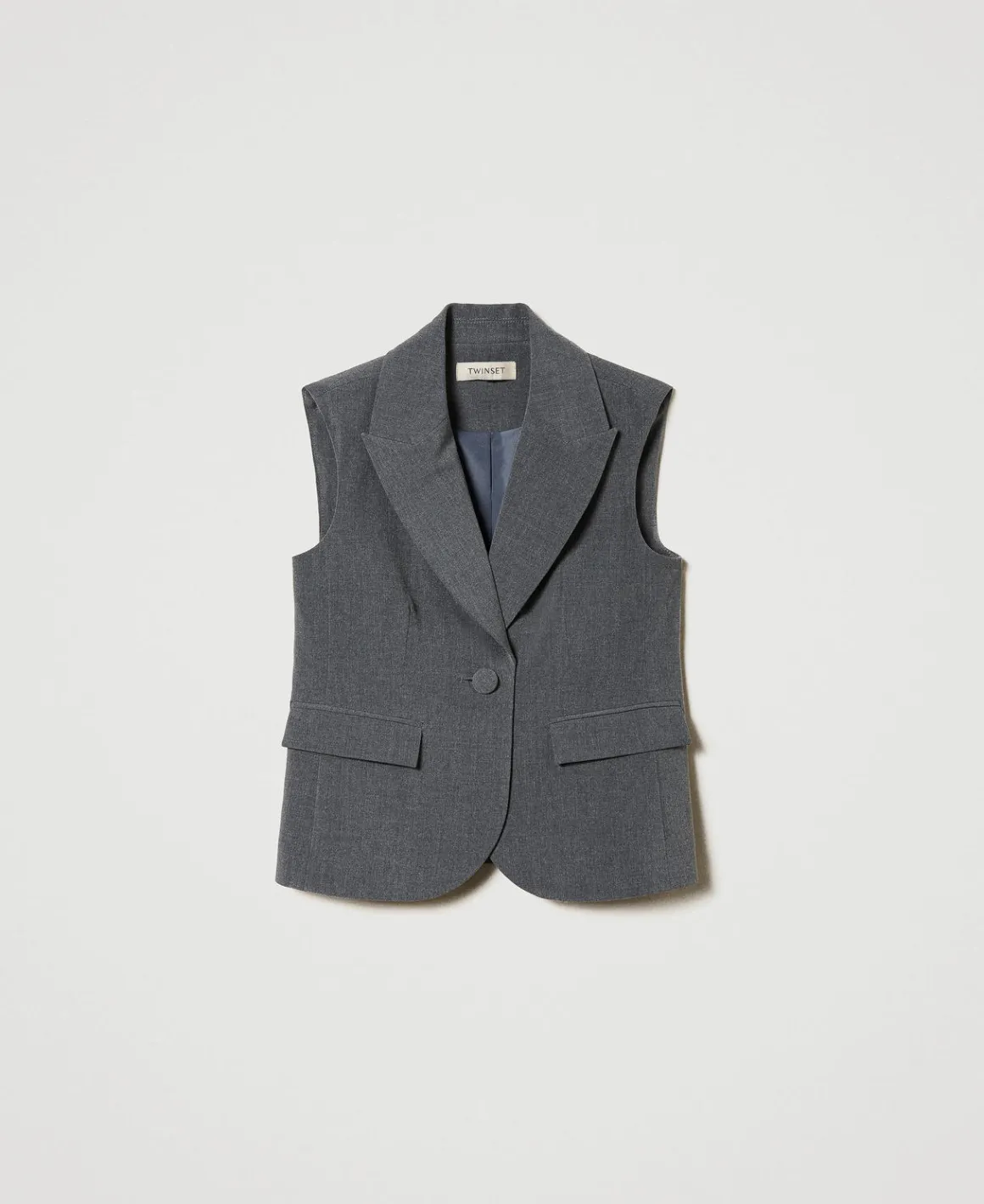 TWINSET Milano Gilet Monopetto In Flanella | Giacche E Capispalla