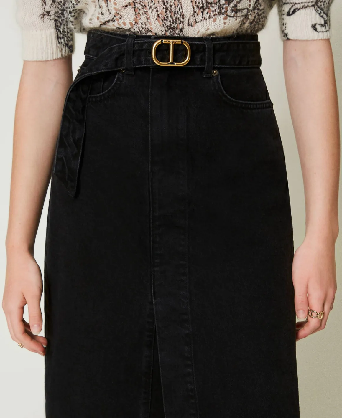 TWINSET Milano Gonna In Jeans Con Cintura | Gonne