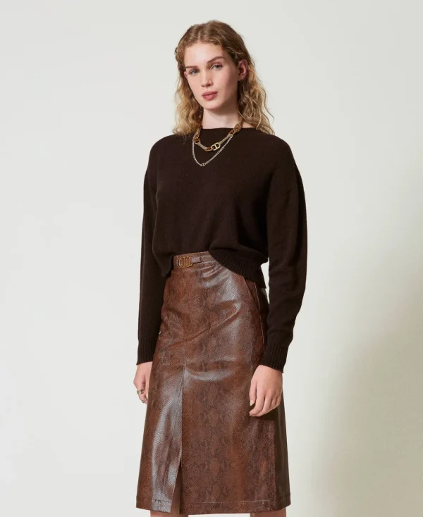 TWINSET Milano Gonna Longuette Effetto Pelle Lizard | Gonne