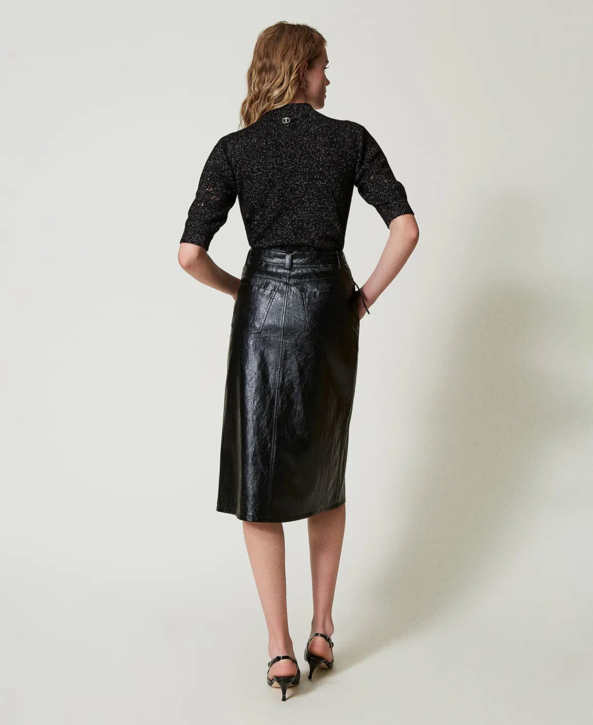 TWINSET Milano Gonna Longuette Effetto Pelle | Gonne