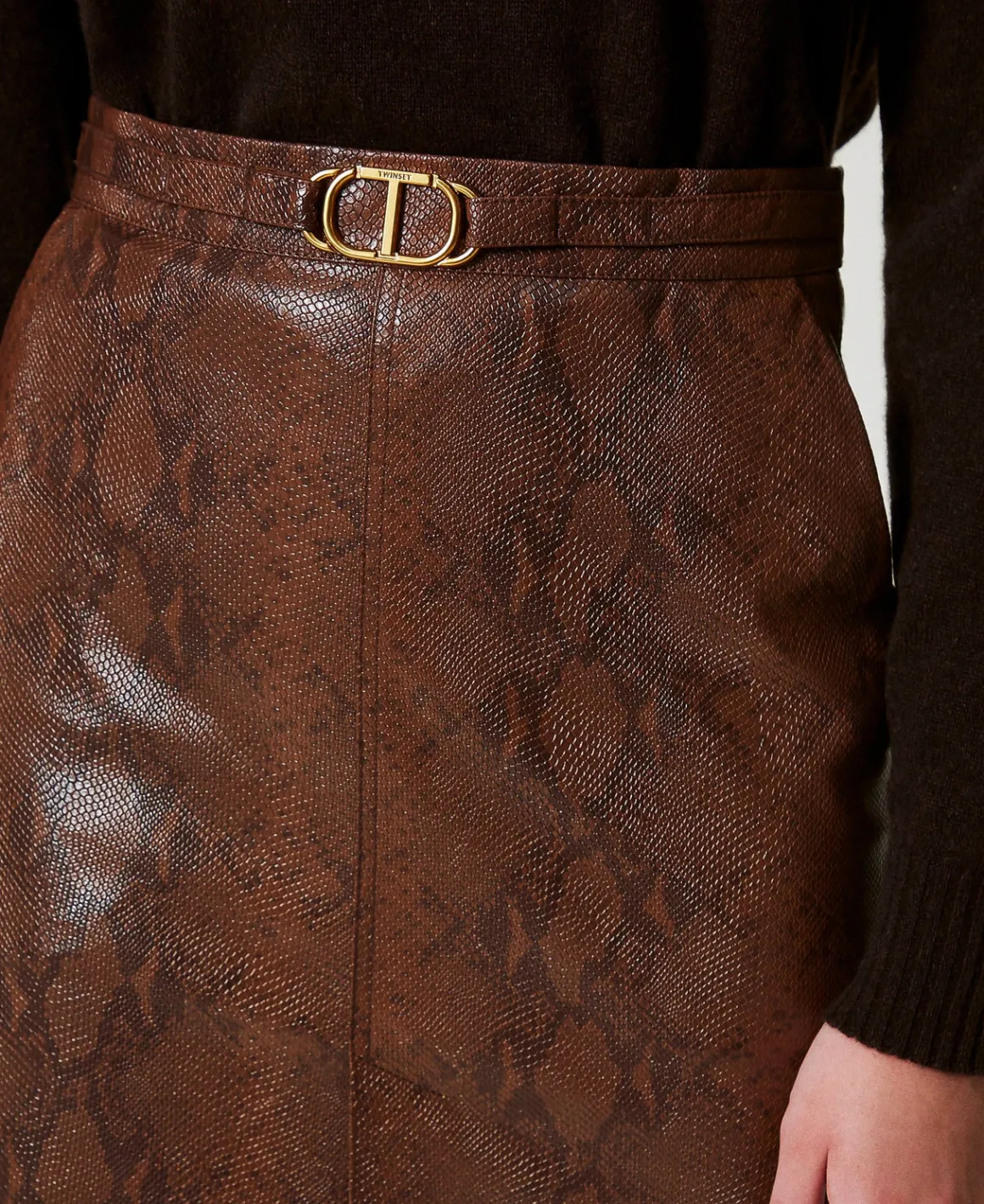 TWINSET Milano Gonna Longuette Effetto Pelle Lizard | Gonne