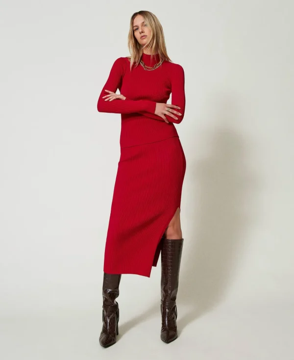 TWINSET Milano Gonna Longuette In Maglia A Costine | Gonne