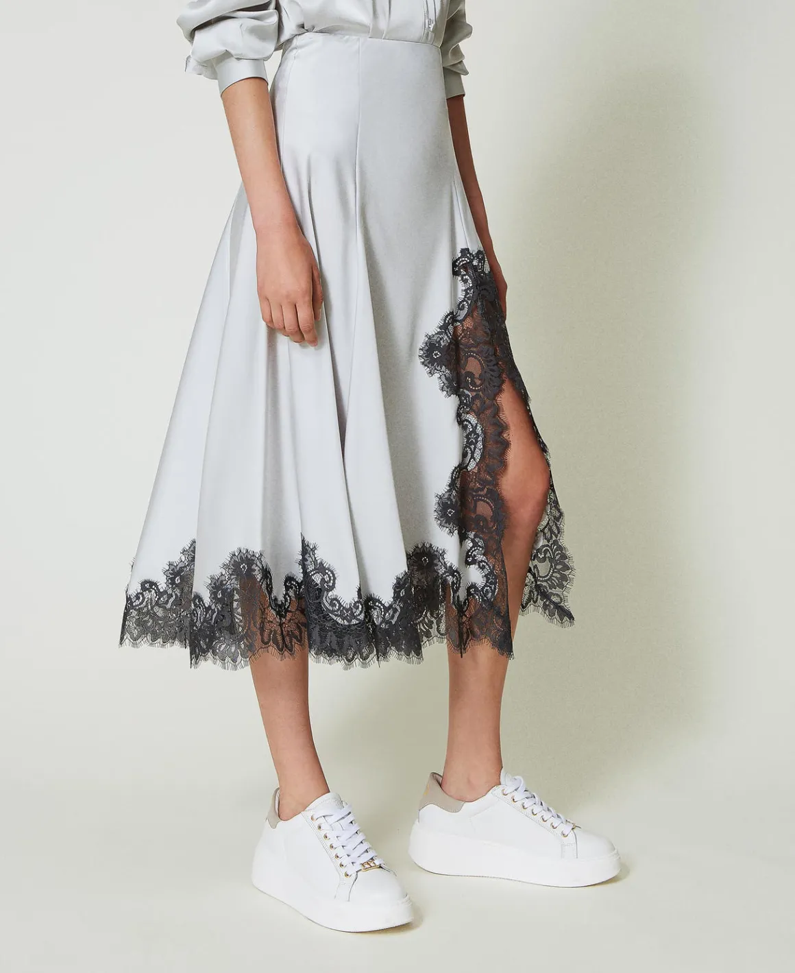 TWINSET Milano Gonna Lunga In Raso E Pizzo | Gonne