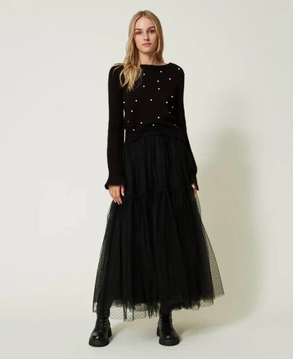 TWINSET Milano Gonna Lunga In Tulle Plumetis | Gonne