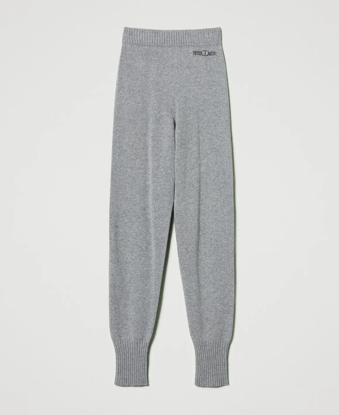 TWINSET Milano Joggers In Maglia Misto Lana Con Logo Ricamato | Pantaloni Jogging