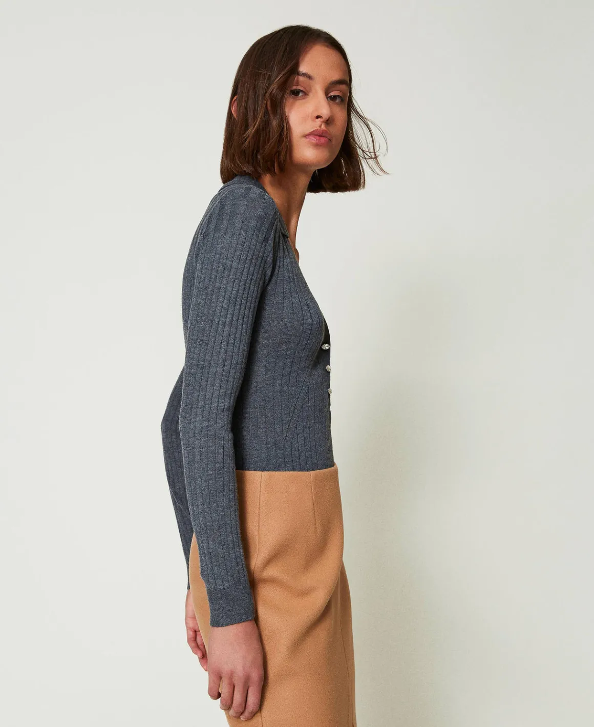 TWINSET Milano Maglia A Coste Con Ricamo | Maglie E Cardigan