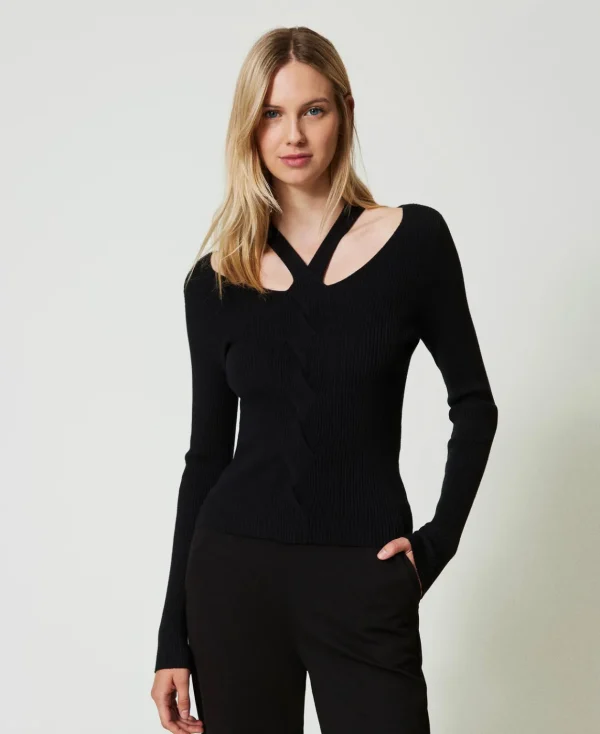 TWINSET Milano Maglia A Costine Con Cut-out | Maglie E Cardigan