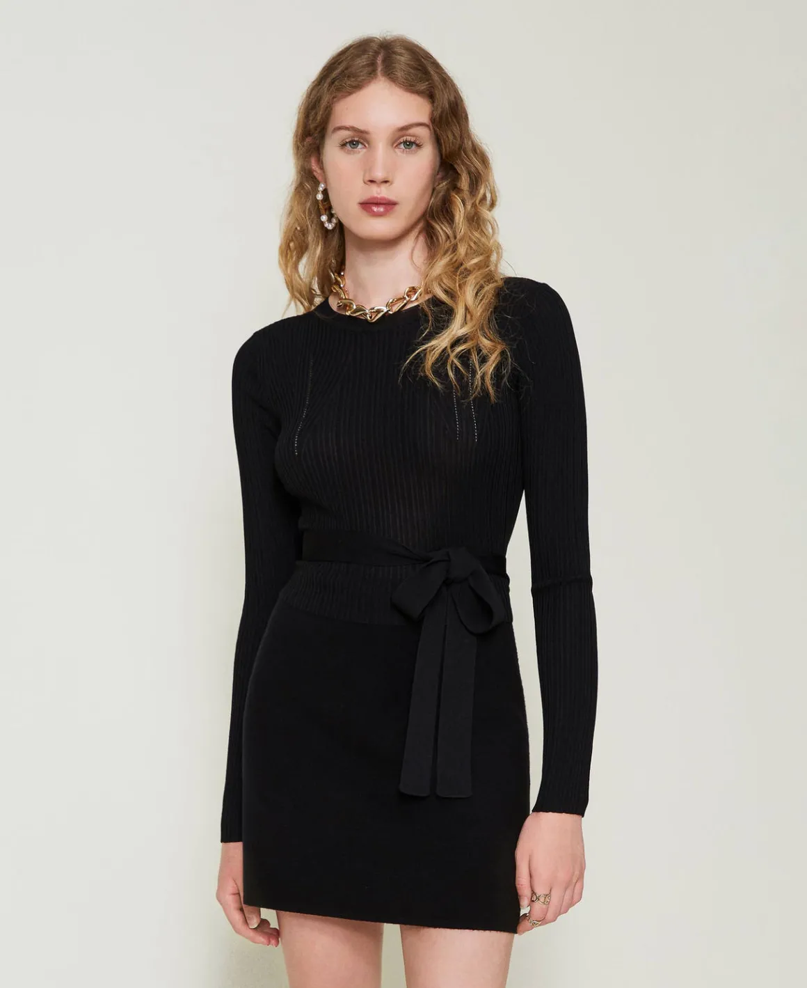 TWINSET Milano Maglia A Costine Con Fiocco | Maglie E Cardigan