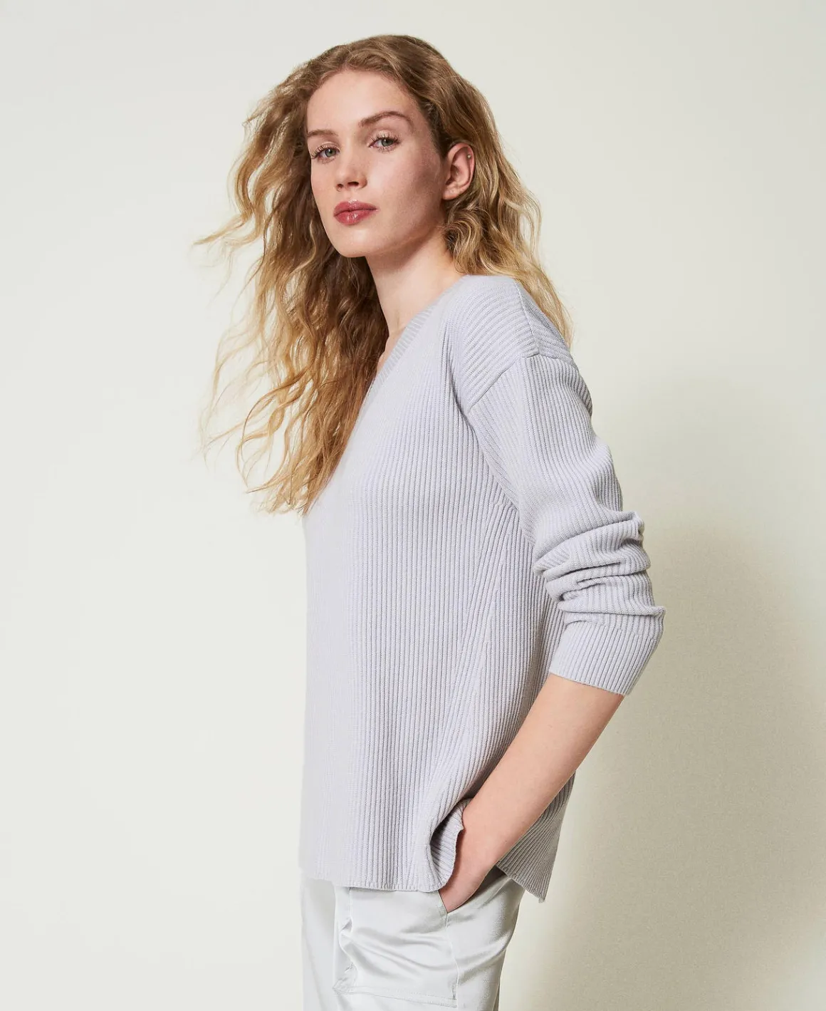 TWINSET Milano Maglia A Costine Con Spacco | Maglie E Cardigan