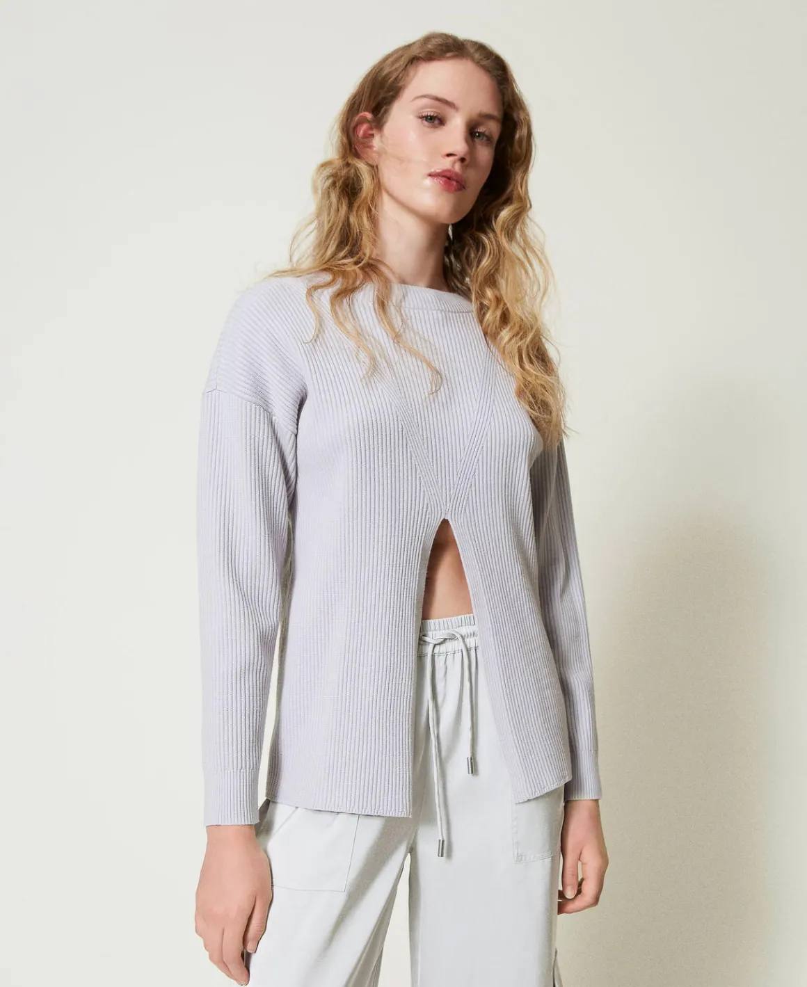 TWINSET Milano Maglia A Costine Con Spacco | Maglie E Cardigan