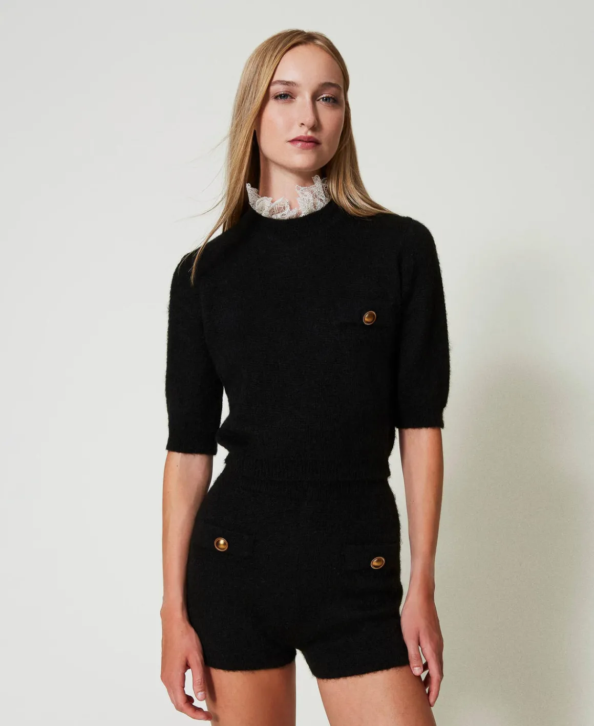 TWINSET Milano Maglia 'Charlotte' In Misto Mohair Con Pizzo | Maglie E Cardigan