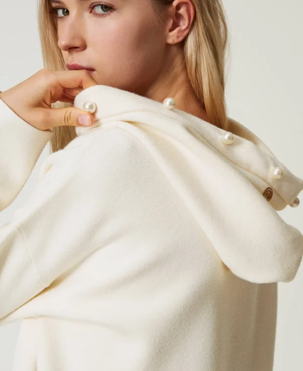 TWINSET Milano Maglia Con Cappuccio E Perle | Felpe | Maglie E Cardigan
