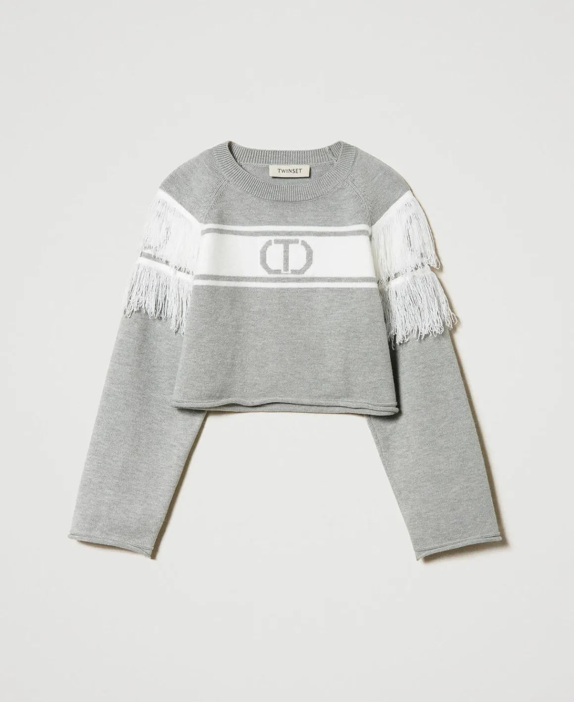TWINSET Milano Maglia Con Oval T Jacquard E Frange | Maglie E Cardigan