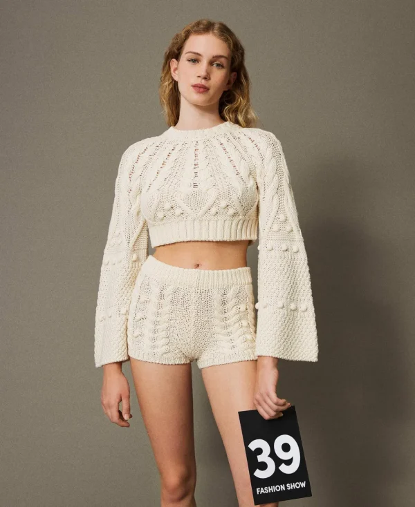 TWINSET Milano Maglia Cropped In Lana | Maglie E Cardigan