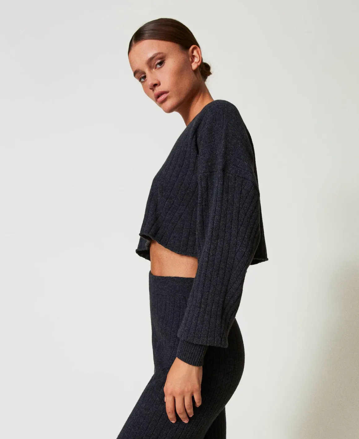 TWINSET Milano Maglia Cropped In Misto Lana | Maglie E Cardigan