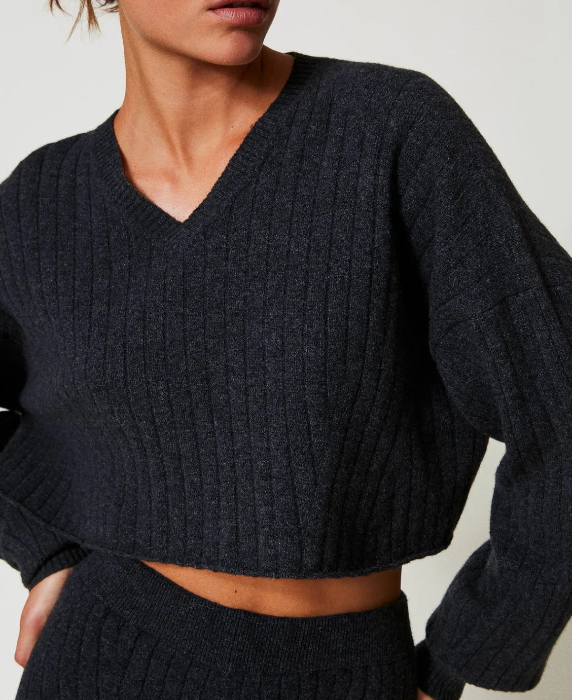 TWINSET Milano Maglia Cropped In Misto Lana | Maglie E Cardigan