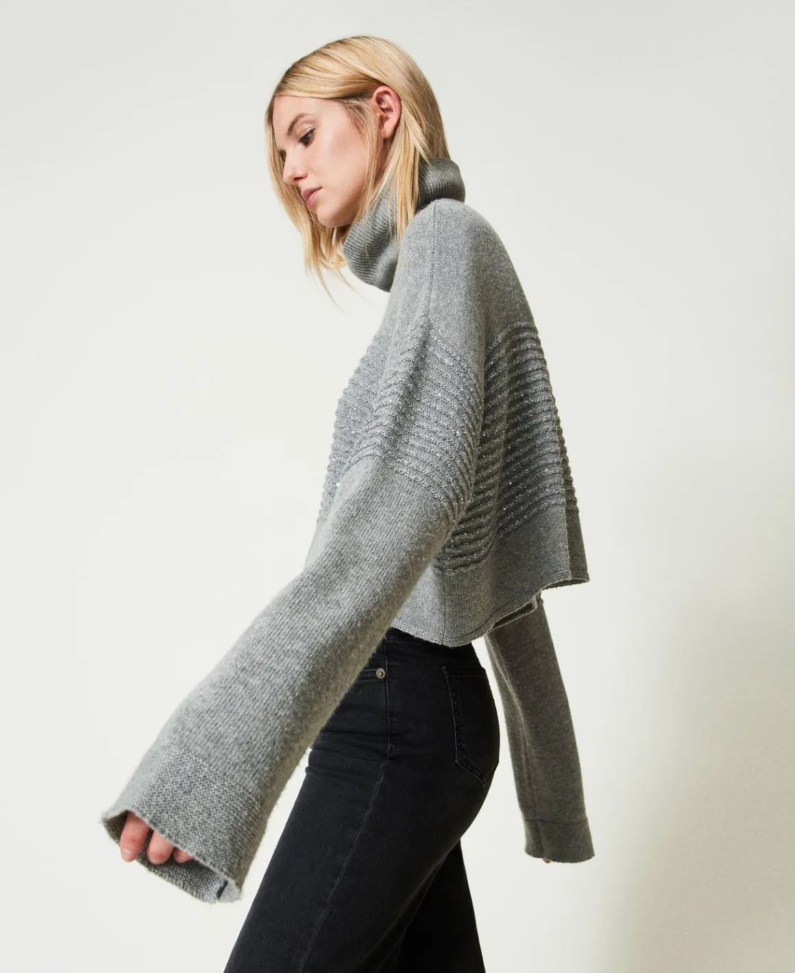 TWINSET Milano Maglia Dolcevita In Misto Lana Con Paillettes | Maglie E Cardigan