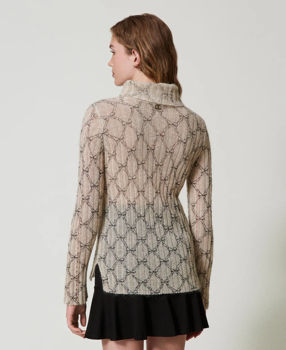 TWINSET Milano Maglia Dolcevita In Misto Mohair Stampato | Maglie E Cardigan