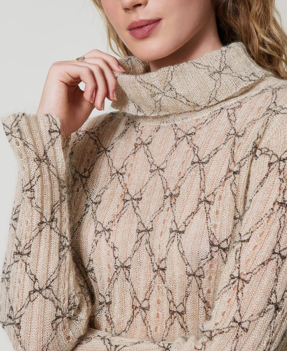TWINSET Milano Maglia Dolcevita In Misto Mohair Stampato | Maglie E Cardigan