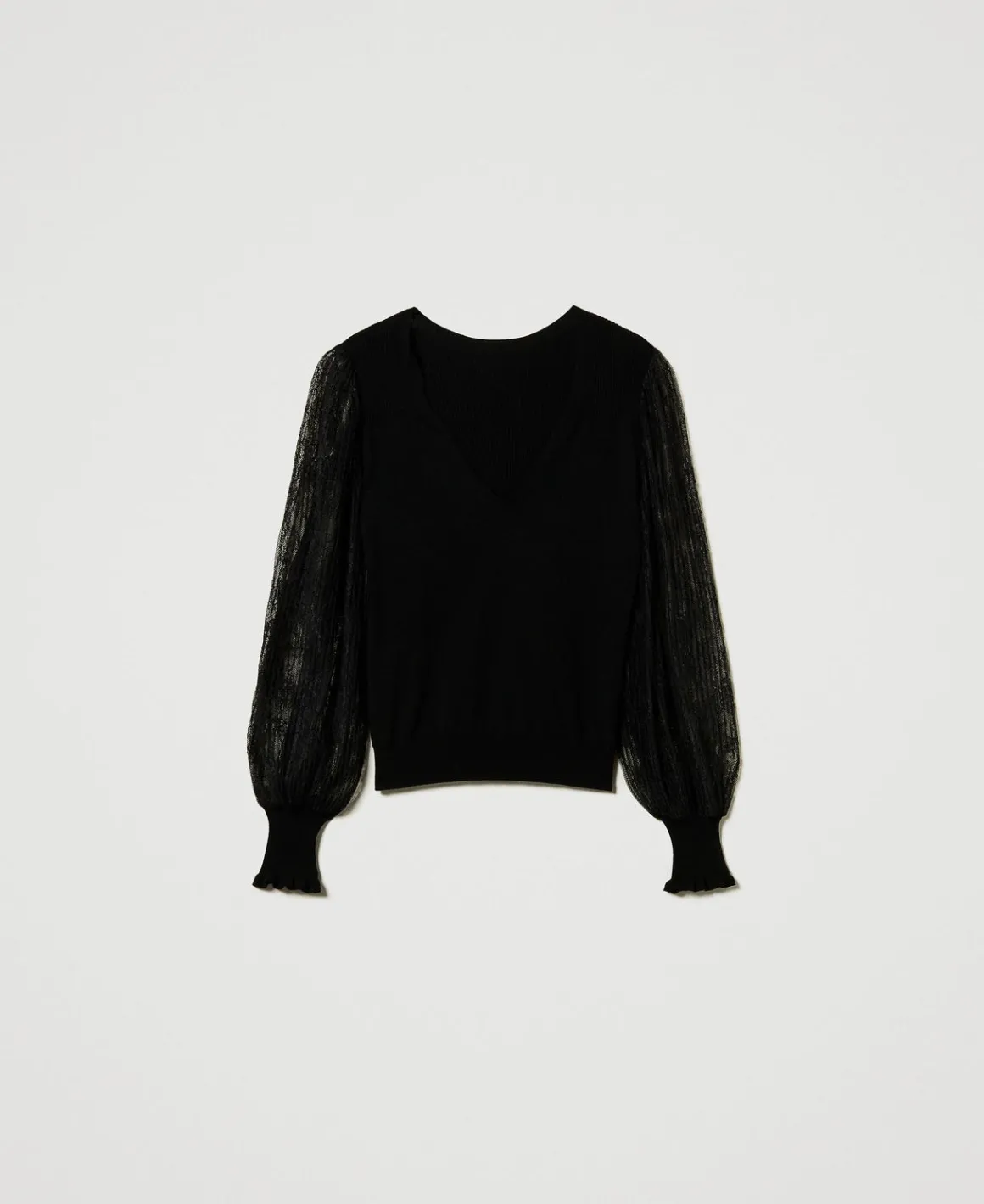 TWINSET Milano Maglia Doppio Uso Con Maniche In Pizzo | Maglie E Cardigan