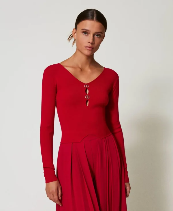 TWINSET Milano Maglia Doppio Uso Con Oval T | Maglie E Cardigan