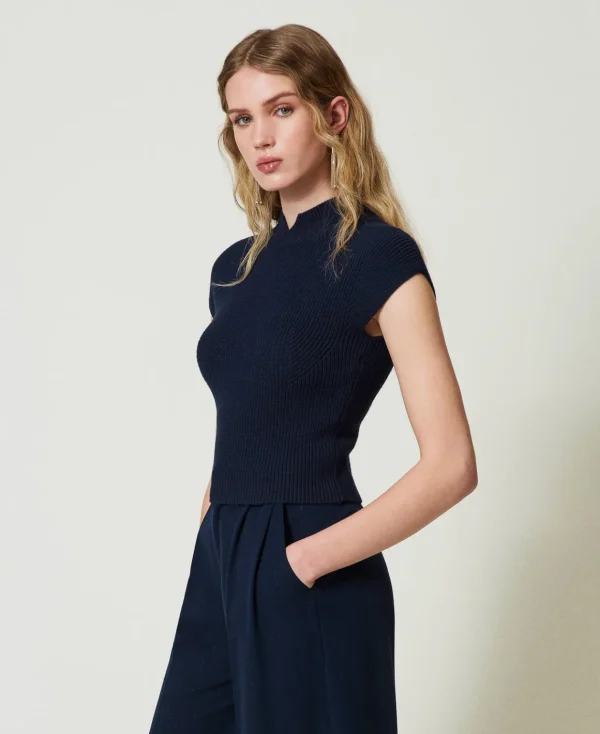TWINSET Milano Maglia Fitted A Costine Décor | Maglie E Cardigan