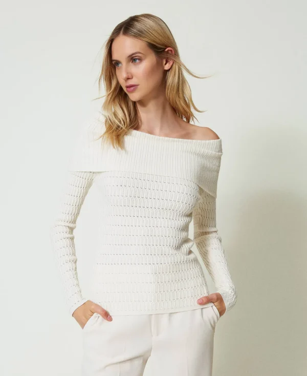 TWINSET Milano Maglia Fitted Con Collo Off Shoulder | Maglie E Cardigan