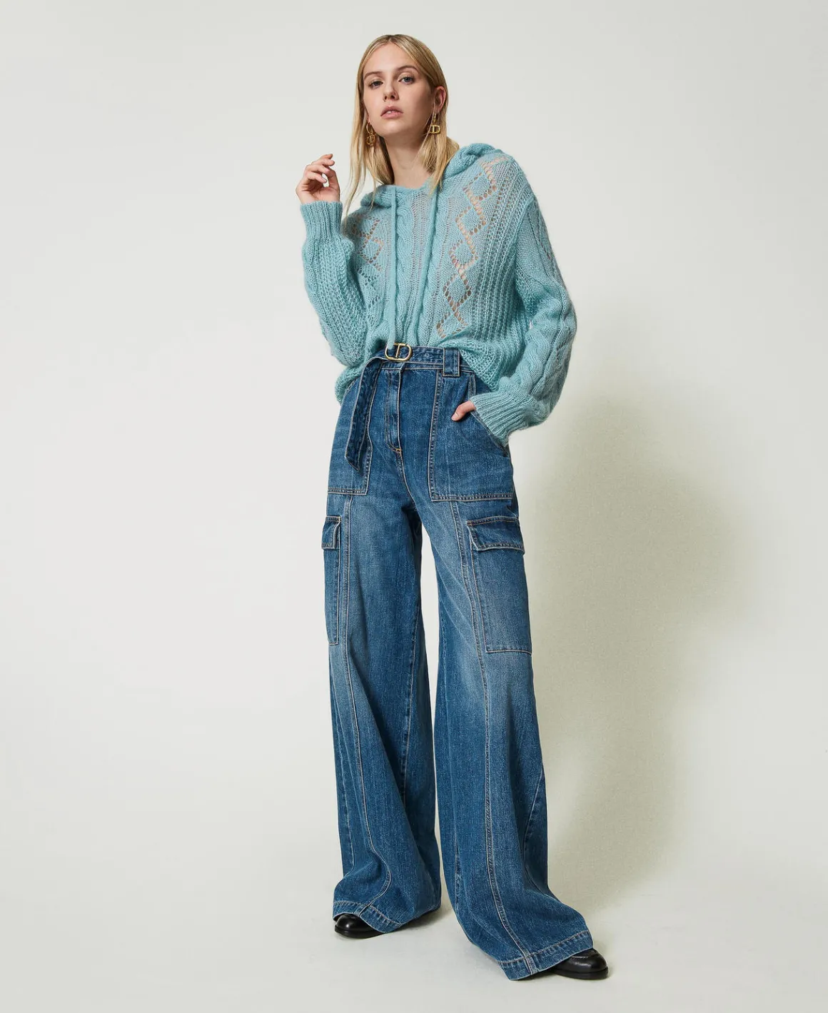 TWINSET Milano Maglia In Lana E Mohair Con Cappuccio | Maglie E Cardigan
