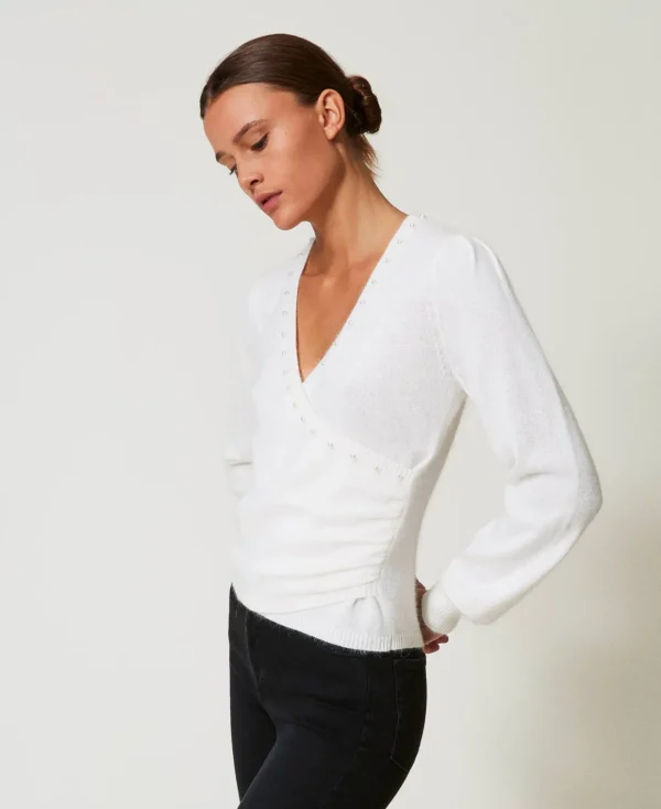 TWINSET Milano Maglia In Misto Angora Con Perle | Maglie E Cardigan