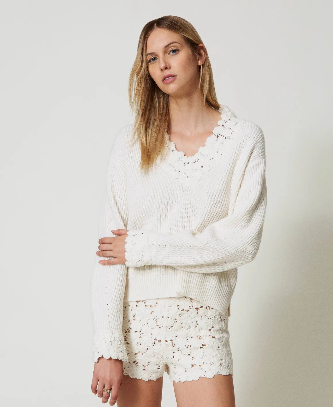 TWINSET Milano Maglia In Misto Lana Con Ricamo | Maglie E Cardigan