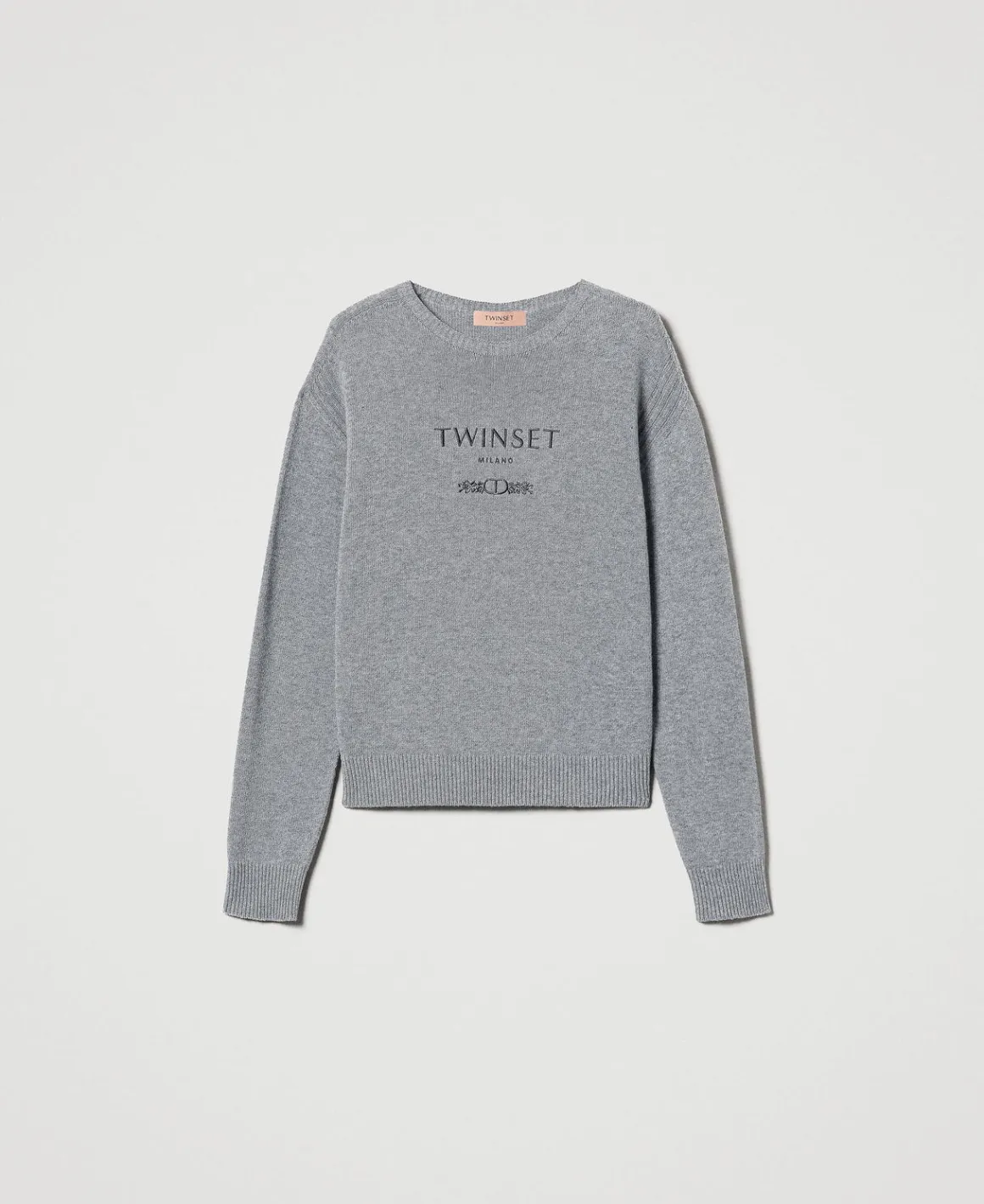 TWINSET Milano Maglia In Misto Lana Con Logo Ricamato | Maglie E Cardigan