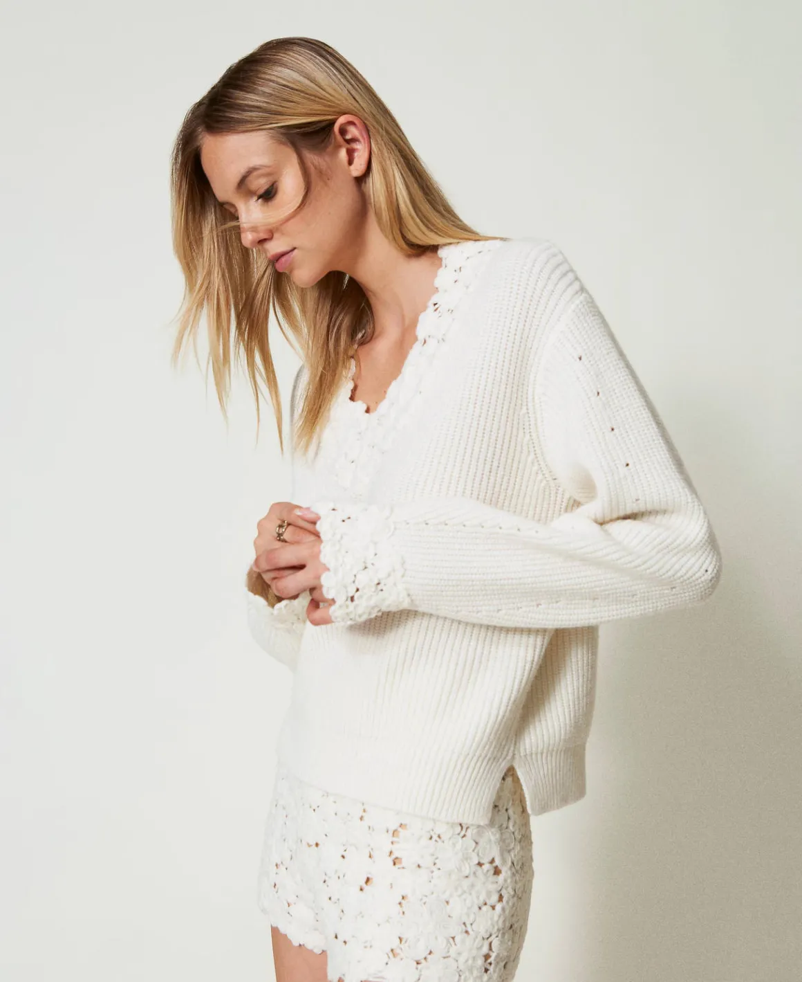 TWINSET Milano Maglia In Misto Lana Con Ricamo | Maglie E Cardigan