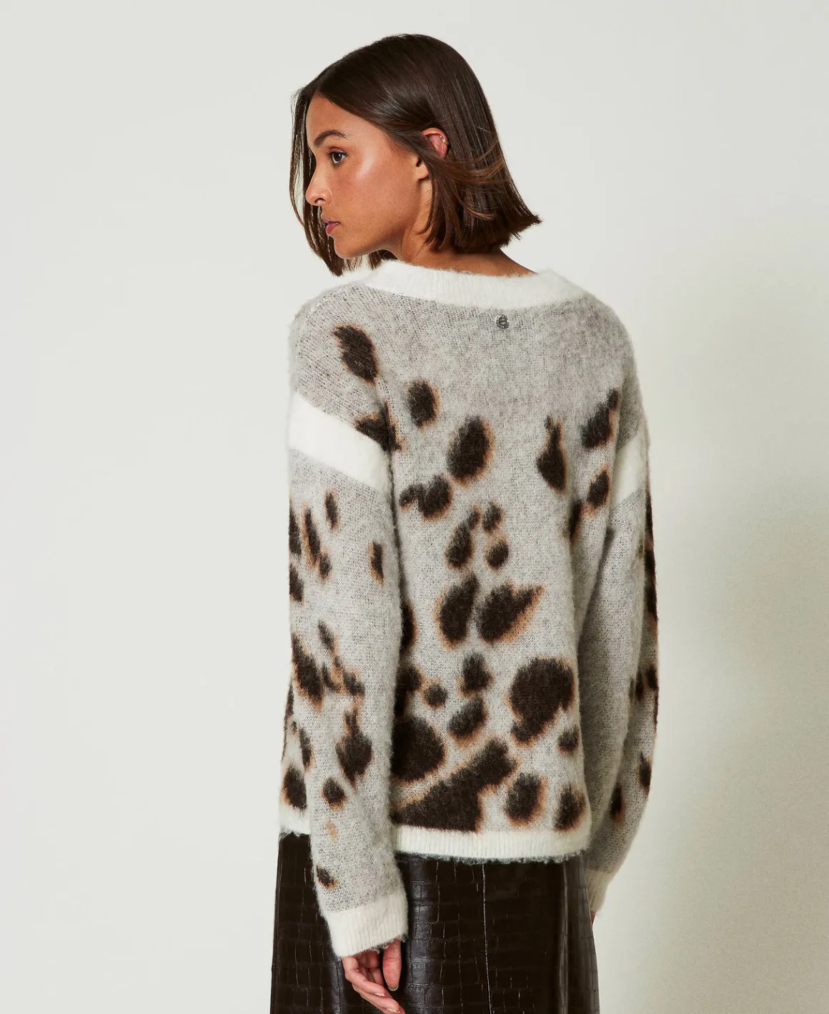 TWINSET Milano Maglia Jacquard Animalier In Misto Lana | Maglie E Cardigan