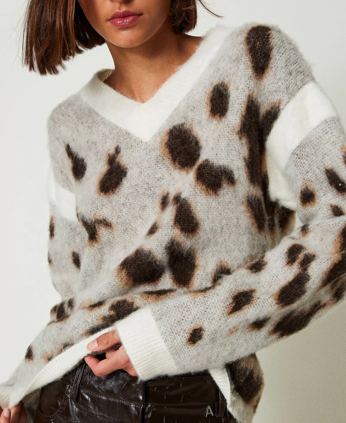 TWINSET Milano Maglia Jacquard Animalier In Misto Lana | Maglie E Cardigan