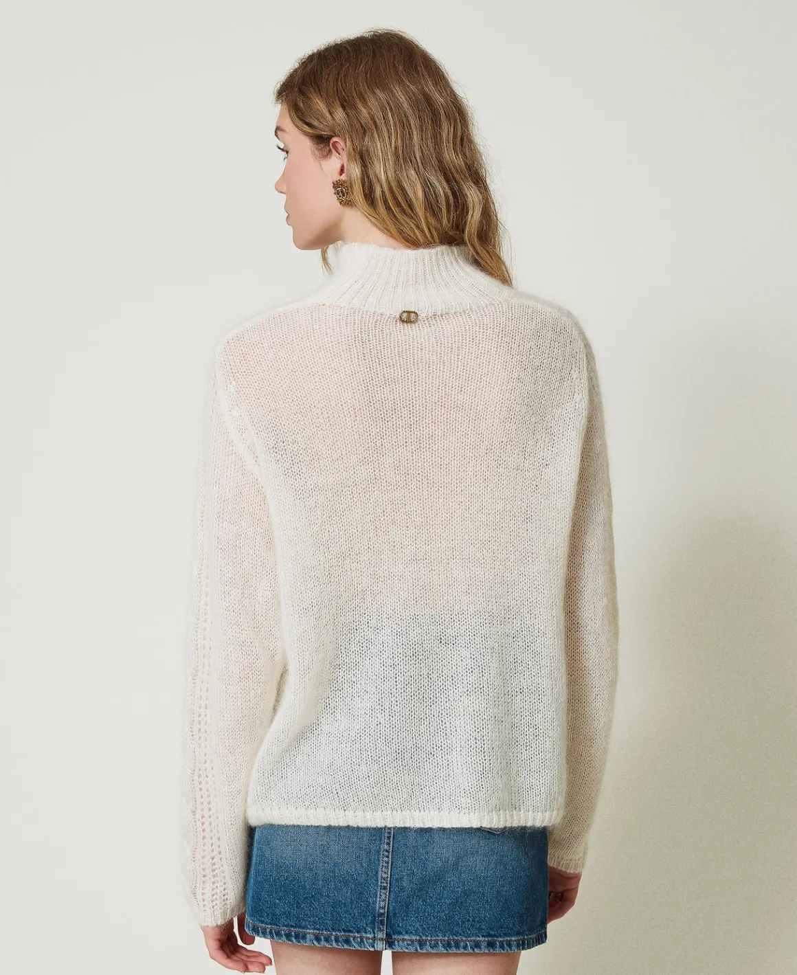 TWINSET Milano Maglia Lupetto In Lana E Mohair Con Pizzo | Maglie E Cardigan