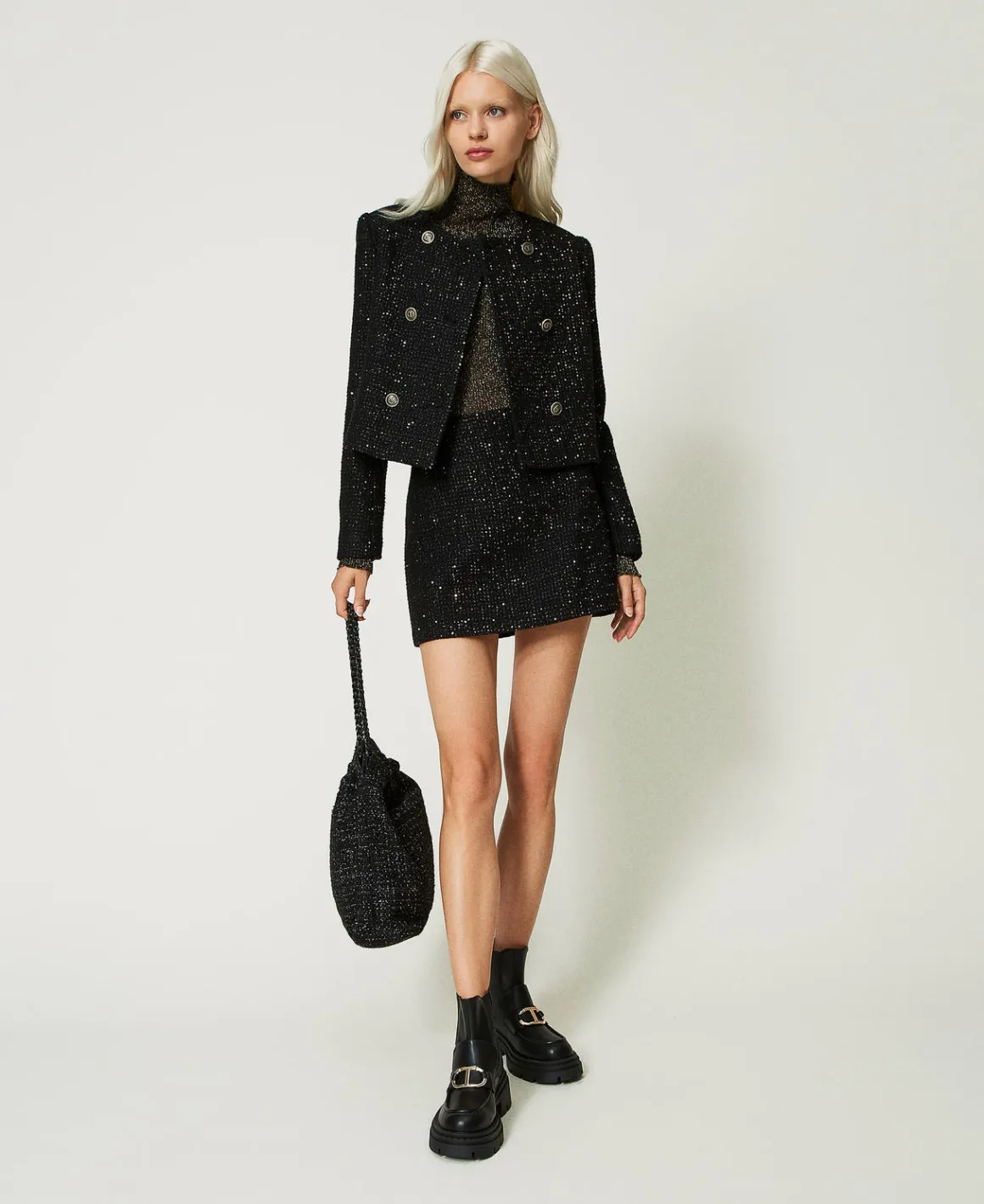 TWINSET Milano Maglia Lupetto In Lurex A Coste | Maglie E Cardigan