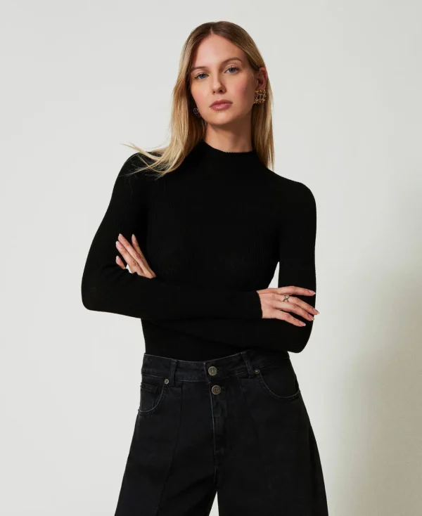 TWINSET Milano Maglia Lupetto Seamless In Lana | Maglie E Cardigan