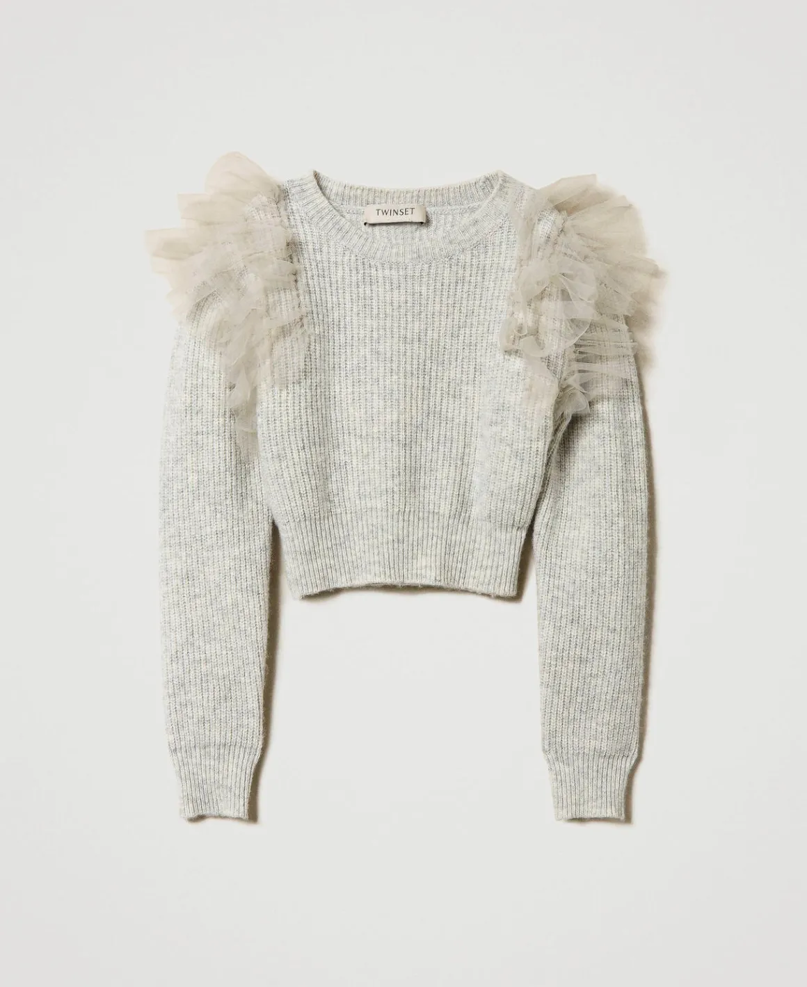 TWINSET Milano Maglia Regular Con Balze In Tulle | Maglie E Cardigan