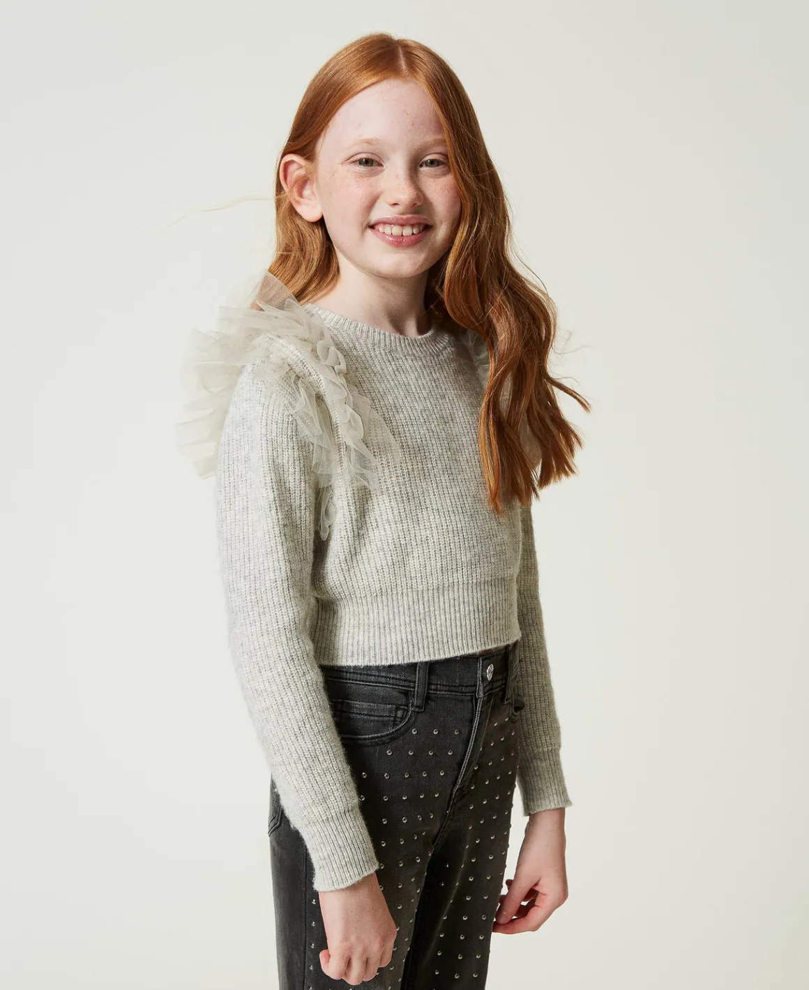 TWINSET Milano Maglia Regular Con Balze In Tulle | Maglie E Cardigan