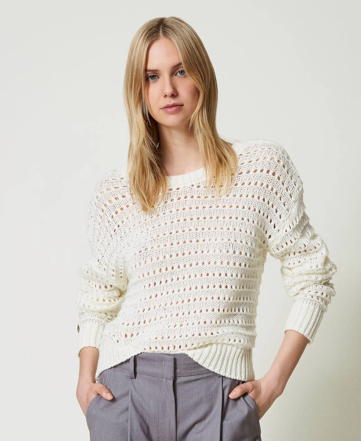 TWINSET Milano Maglia Traforata Con Paillettes | Maglie E Cardigan