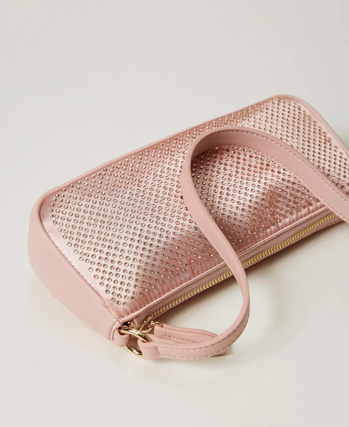 TWINSET Milano Mini Borsa In Raso Con Strass E Oval T | Mini Borse | Borse A Mano